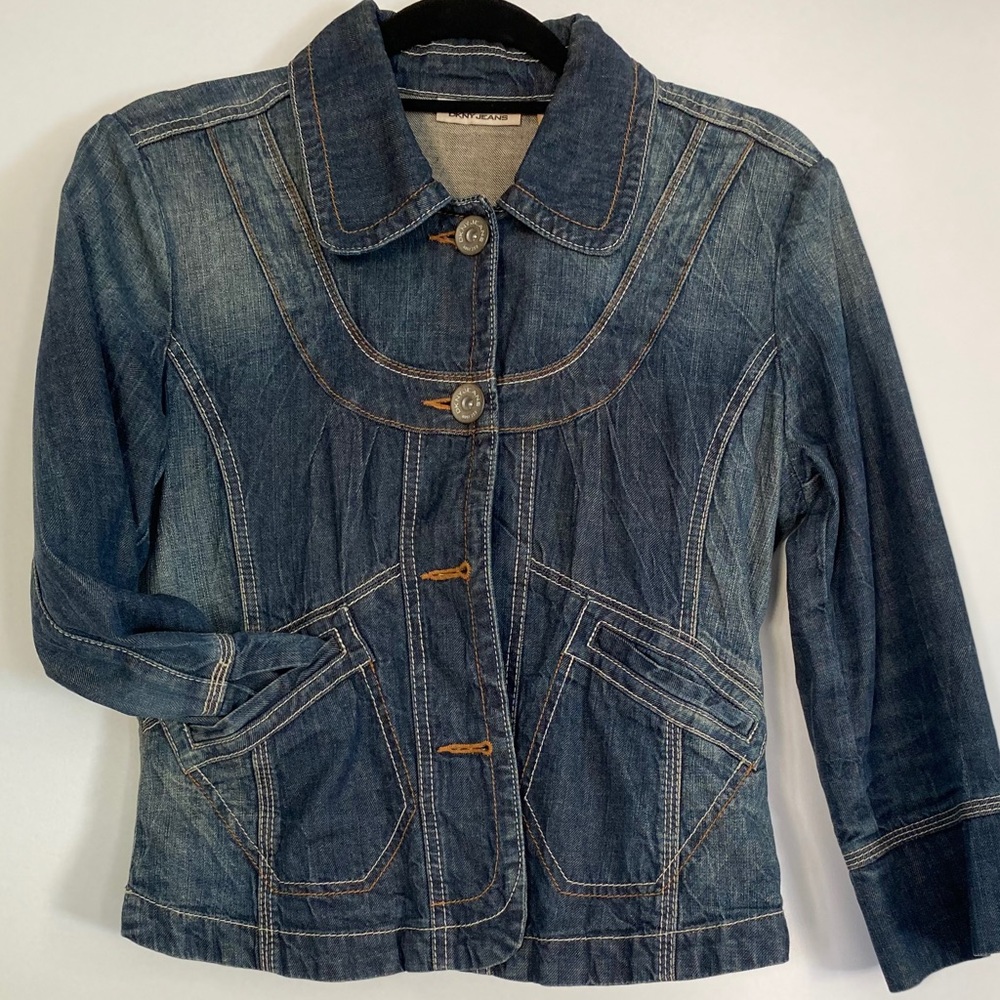 DKNY Jean jacket super cute, stylish, slimming